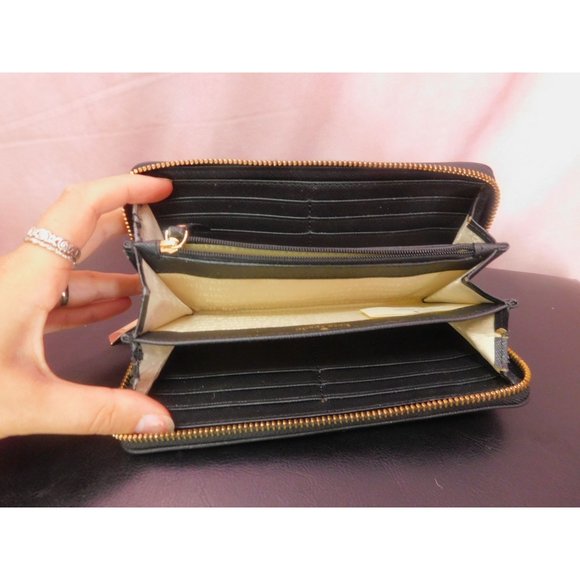 Kate Spade Black White Stripe Nylon Molly Backpack and Striped Wallet - Picture 10 of 15